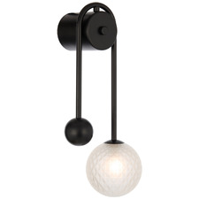 Calista II Iron & Frosted Diamond Glass Wall Sconce
