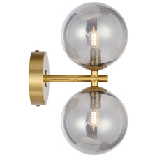 Calista Iron & Smoked Glass 2 Light Wall Sconce