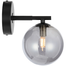Calista Iron & Smoked Glass Wall Sconce