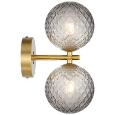 Calista Iron & Smoked Diamond Glass 2 Light Wall Sconce