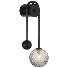 Calista II Iron & Smoked Diamond Glass Wall Sconce