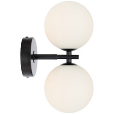 Calista Iron & Frosted Glass 2 Light Wall Sconce