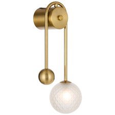 Calista II Iron & Frosted Diamond Glass Wall Sconce