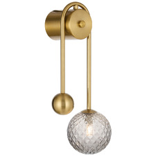 Calista II Iron & Smoked Diamond Glass Wall Sconce
