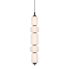 Black Iron Torso Vertical 5 Light LED Pendant