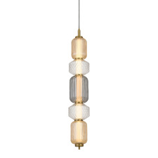Brass Altos Vertical 5 Light LED Pendant