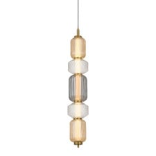 Brass Torso Vertical 5 Light LED Pendant