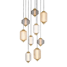 Torso Glass 9 Light LED Cluster Pendant Light