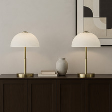 Jess Frosted Glass LED Touch Table Lamps (Set of 2)