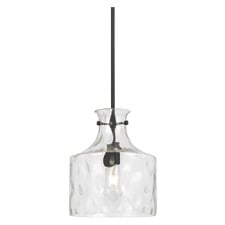 Coronado Dimpled Glass Bell Jar Pendant Light