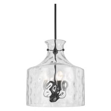 Coronado Dimpled Glass Bell Jar 4 Light Pendant