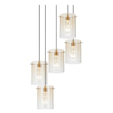 Ximena Metal & Glass LED 5 Light Pendant