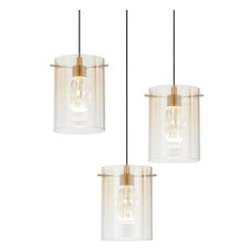 Ximena Metal & Glass LED 3 Light Pendant