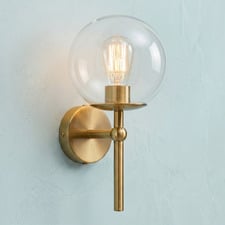 Breyer Iron & Glass Wall Light