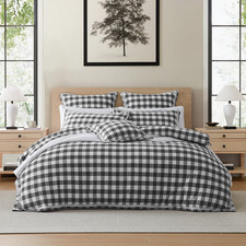 Charcoal Waverley Cotton Slub Jacquard Quilt Cover Set	