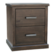 Romero 2 Drawer Pine Wood Bedside Table