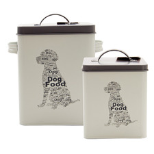 2 Piece Pet Corner Dog Food Storage Tin Set