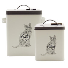 2 Piece Pet Corner Cat Food Storage Tin Set