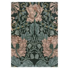 Teal Honeysuckle & Tulip Hand-Tufted Pure New Wool Rug