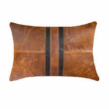 Black Stripe Leather Cushion