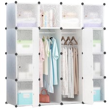 White Lightweight Storage Cabinet & Wardrobe