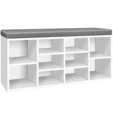 Cushioned Bench with Shoe Storage