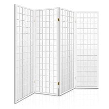 White 4 Panel Keiko Pine Wood Room Divider