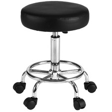 Sleek Faux Leather Salon Stool