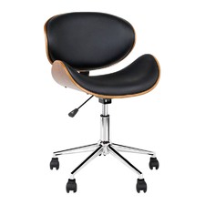 Black Bentwood Wings Faux Leather Office Chair