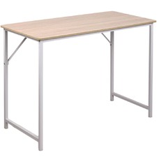 White Minimalist Metal Desk