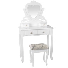 White Artiss Dressing Table with Stool