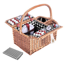 4 Person Wilton Willow Picnic Basket