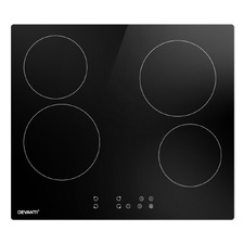 Black Devanti 4 Burner Ceramic Electric Cooktop