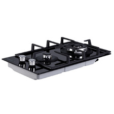 Black Devanti 2 Burner Gas Cooktop