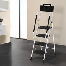 Asuncion 4 Step Steel Ladder with Tool Bag