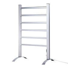 Devanti 350 x 910mm Aluminium 6 Bar Heated Towel Rail with Timer