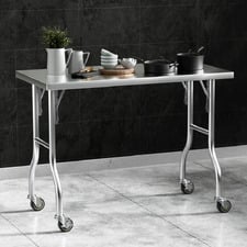 Cefito Foldable Prep Table with Wheels
