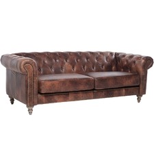 Hugo Chesterfield 3 Seater Leather Sofa