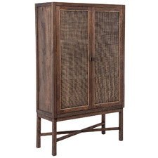 Westham Mango Wood Rattan Storage Cabinet