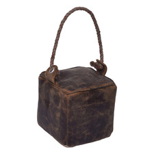 Tan Astrid Square Leather Door Stop
