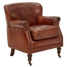 Dark Brown Helia Leather Armchair
