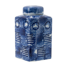 Blue Porcelain Jar with Lid