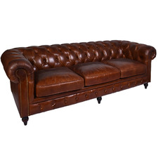 Esama Chesterfield 4 Seater Leather Sofa