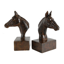 Antique Brown Horse Head Bookends