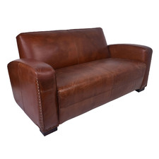 Tamara 2 Seater Aged Cowhide Leather Sofa