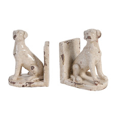 Distressed Dog Ceramic Bookends (Set of 2)