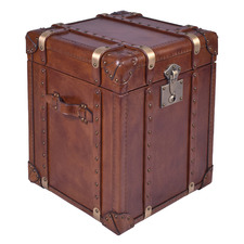 Jeremiel Aged Cowhide Storage Trunk