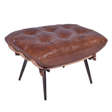 Jeremiel Aged Cowhide Ottoman