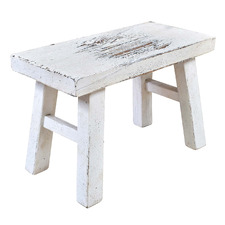 Penners Recycled Elm Wood Small Footstool