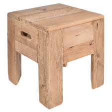 Leo Recycled Pine Wood Accent Stool